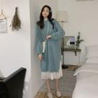 Slit Sweater Dress / Bell-sleeve Mesh Midi A-line Dress