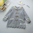 Embroidered Sailor Collar Toggle Coat
