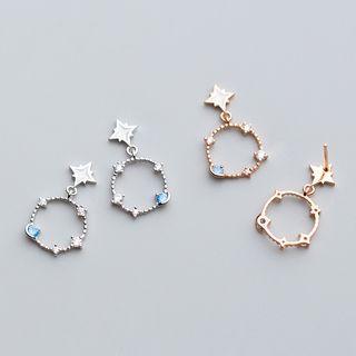925 Sterling Silver Star Mini Hoop Earring
