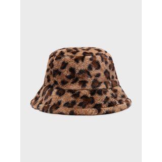 Snug Club Leopard Faux-fur Bucket Hat Brown - One Size