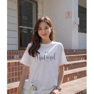 Natural Printed Cotton T-shirt