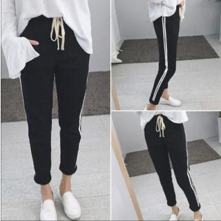 Drawstring Striped Sweatpants