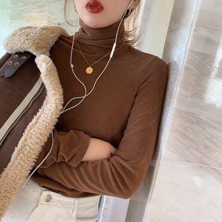 Cowl-neck Fleece Top