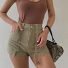 Ultra High-waist Denim Cargo Shorts