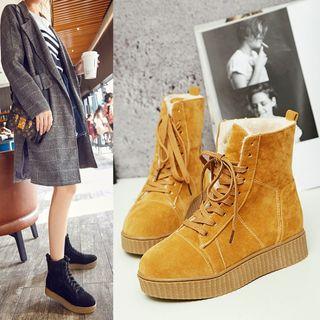 Platform Lace-up Short Boots