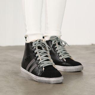 Faux-fur Lace-up Sneakers