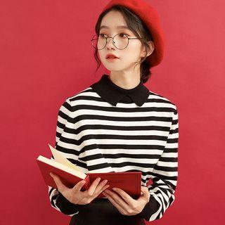 Striped Sweater With Collar