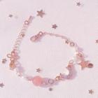 Faux Crystal Rhinestone Moon & Star Bracelet With Watch Box - Star & Moon Bracelet - One Size