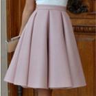 Tie-waist Pleated Midi Skirt