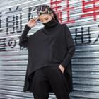 High Neck Dip Back Sweatshirt