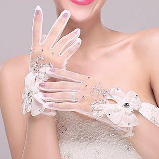 Rhinestone Wedding Gloves