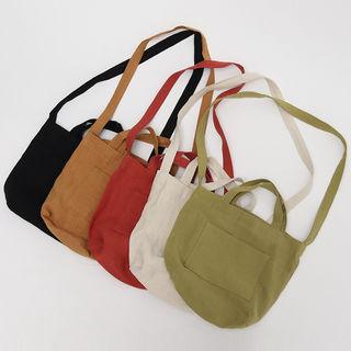 Small-size Canvas Shopper Bag With Shoulder Strap