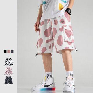 Cow Print Cargo Shorts