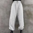 High-waist Jogger Pants Gray - One Size