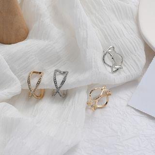 Rhinestone Alloy Layered Ring