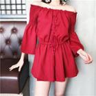 Off Shoulder 3/4-sleeve Playsuit