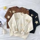 Star Printed Fleece Long-sleeve Sweatshirt