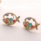 Colorful Diamond Fish Earrings - Other Color Others - One Size