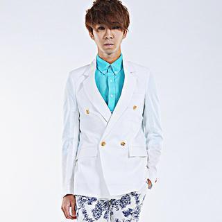 Linen Blend Double-breasted Blazer