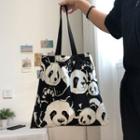 Panda Canvas Shoulder Bag Black & White - One Size