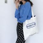 Lettering Double-sided Canvas Tote Bag As Shown In Figure - One Size