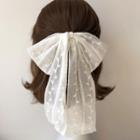 Lace Bow Hair Tie White - One Size