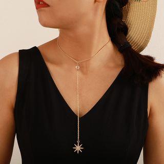 Alloy Rhinestone Star Pendant Y Choker 8165 - One Size