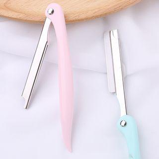 Set: Stainless Steel Foldable Eyebrow Razor + Replaceable Blade Random - One Size