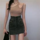 Sleeveless Asymmetrical Top / Cardigan / Skirt