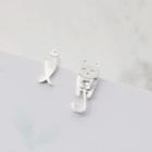 Non-matching Cat And Fish Earring