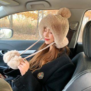 Pom Pom Faux Fur Trapper Hat