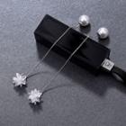 Snowflake Faux Pearl Drop Earring / Snowflake Dangle Earring / Snowflake Drop Earring