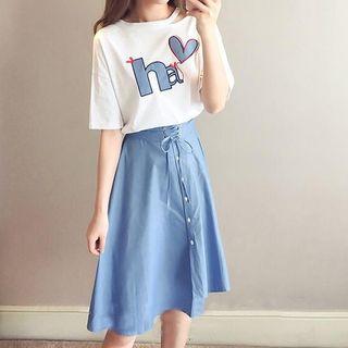 Set : T-shirt & A-line Skirt