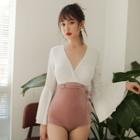 Ruffle Long-sleeve One-piece Swimsuit