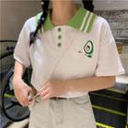 Avocado Embroidered Short-sleeve Polo Shirt
