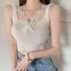 Lace Knit Cropped Tank Top