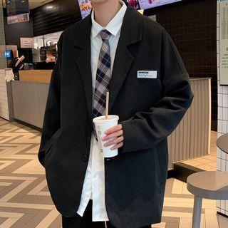 Lettering Patch One-button Blazer