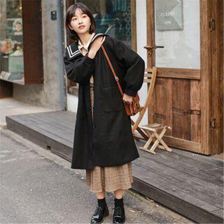 Sailor Collar Coat Black - One Size