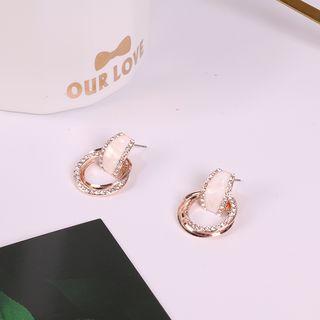 Rhinestone Hoop Earring As Shown In Figure - One Size