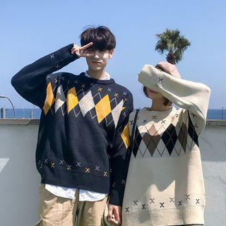 Couple Matching Long Sleeve Pattern Sweater