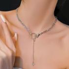 Asymmetrical Alloy Y Choker Silver - One Size