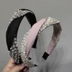 Faux Pearl Faux Crystal Fabric Headband