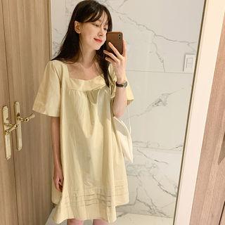 Square-neck Cotton Dress One Size