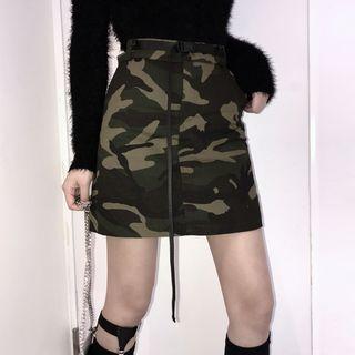 Camo A-line Mini Skirt