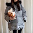 Faux-fur Half Zip Hoodie