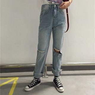 Ripped High Waist Jeans