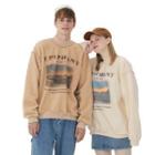 Couple Matching Graphic Distressed Sweatshirt