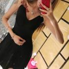 Chain Strap A-line Knit Dress