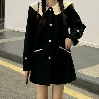 Sailor Collar Two-tone Coat