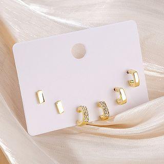Set Of 3 Pairs: Hoop Earring Set Of 3 Pairs - E5410 - Gold - One Size